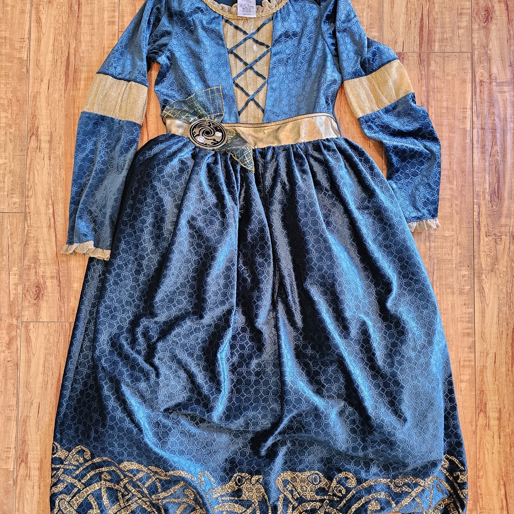 Disney Store Brave Merida Blue and Gold Princess Costume Dress Pretend Play